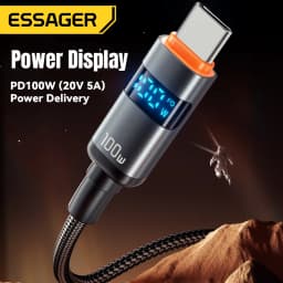 Essager Digital Display USB Type C To USB C Cable For Huawei Mate60 100W Fast Charging Charger Wire Cord For MacBook Pro Xiaomi