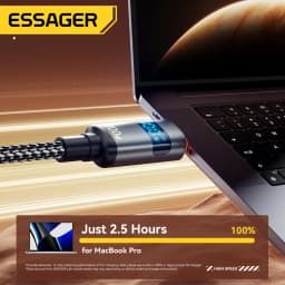 Essager Digital Display USB Type C To USB C Cable For Huawei Mate60 100W Fast Charging Charger Wire Cord For MacBook Pro Xiaomi