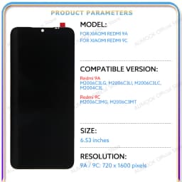 6.53" IPS LCD For Xiaomi Redmi 9A 9C LCD Display Touch Screen Digitizer Assembly M2006C3LG M2006C3MG LCD Replacement Parts