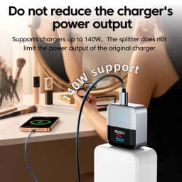 140W Intelligent Fully Charged Auto Separator Digital Display Power Off Overcharge Protection Charger Adapter USB C Disconnector