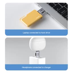 Hagibis USB C Adapter USB A to USB C Male to Male Converter Charging Connector for IPhone17 Pro Laptop SSD Power Bank Earphone