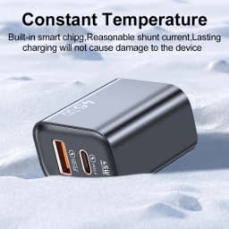 45W GaN Fast Charger Dual Port USB C PD3.0 QC3.0 Quick Charging Block Fireproof PC Wall Adapter For Smart Mobile Phones