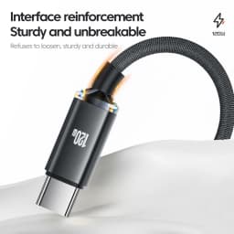 120W USB C Cable 6A Super Fast Charge Cable Phone Charger Type C Wire For Samsung Xiaomi Huawei 0.25M/1M/2M USB Type C Data Cord