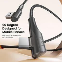 Toocki 3A USB Cable Quick Charge 3.0 Fast Charging Cable Type C 90 Degree Dual Elbow Data Cord For Huawei Xiaomi Samsung Realme