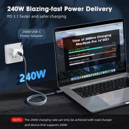 40Gbps Thunderbolt4 Type C 240W USB4 Fast Charging Cable 0.2m - 2m 3m Thunderbolt 3 USB C Data Transfer Cable 8K for MacBook Doc