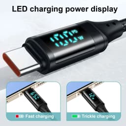 100W Fast Charging Digital Display knit PD USB A C to Type C Data Cable 5A 20V E-Marker Chip for Samsung iPhone 15 Huawei Xiaomi