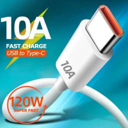 120W 10A Super Fast Charging Type C USB Cable for Huawei Nova Honor Xiaomi Redmi POCO OPPO Realme iQOO USB C Quick Charger Cable