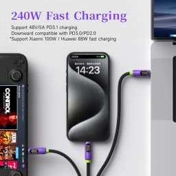 Hagibis Magnetic USB C to USB C Cable With LED Display USB C Charger Cable Type-c PD 240W Fast Charging Cord For iPhone 16/17