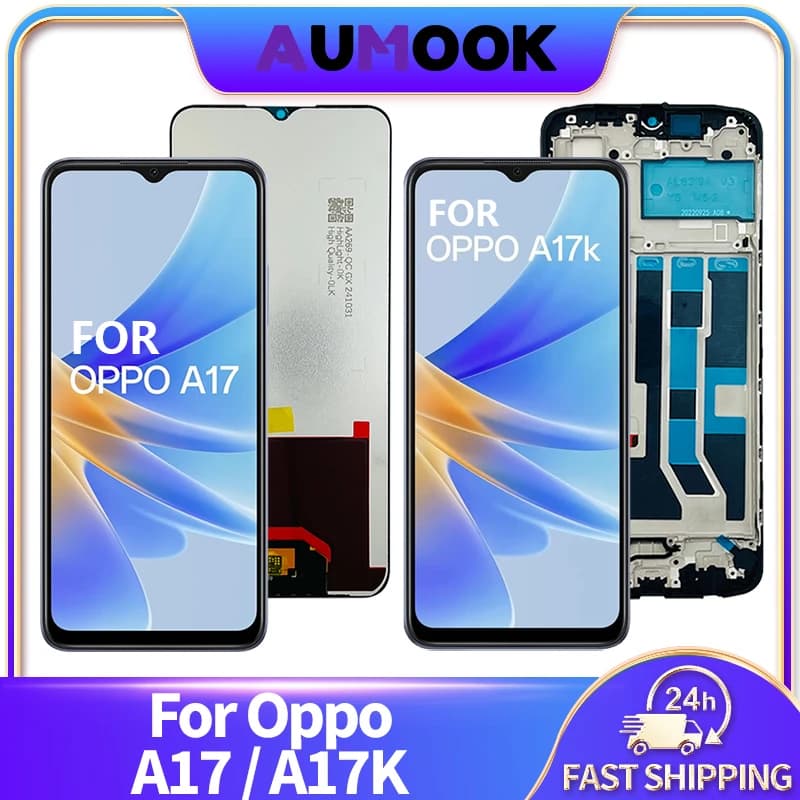 6.56" LCD Screen Display For OPPO A17 A17k Touch Screen Digitizer Assembly With Frame CPH2477 CPH2471 LCD Display Repair Parts