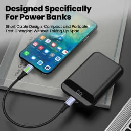 25cm/50cm Short Cable USB Type C To Type C Cable Fast Charging Cable For Iphone 15 16 Samsung Power Bank Type C USB C Cable Wire