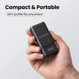 65W Flat GaN USB C Charger Dual-port Fast Wall Charger Compact Power Adapter With Foldable Plug For Mobile Phone