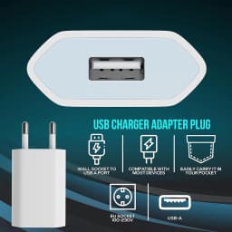 1-5PCS EU Plug Phone Charger 5V/1A Wall USB Home Travel Power Adapter for Xiaomi Samsung Huawei Google Phone Charger Head Block