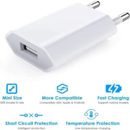 1-5PCS EU Plug Phone Charger 5V/1A Wall USB Home Travel Power Adapter for Xiaomi Samsung Huawei Google Phone Charger Head Block