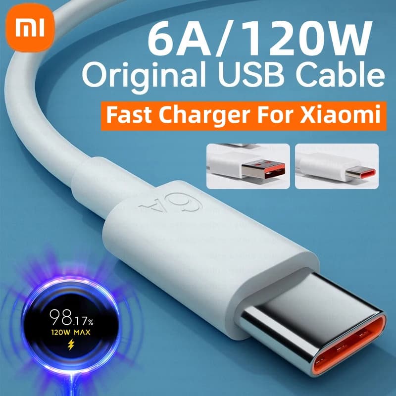 Original 120W USB Turbo Fast Charging Cable For Xiaomi mi 15 14 13 12 11 6A 67W Type C Cable Redmi Note 10 9 8 7 Pro K70 Poco X6