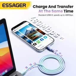 Essager USB C Color Cable For iPhone 16 15 14 Xiaomi Huawei PD 60W Fast Charging For Samsung Macbook iPad Type C to Type C Cable