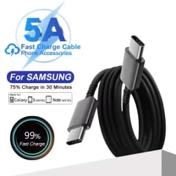 1m 1.5m 2m 5A 45W PD USB-C Super Fast Charge Type-C Cable for Samsung S21 FE S22 Plus S23 S24 Ultra Note 20 A14 A15 A33 A34 A53