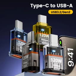 120W Fast Charging USB 3.2 to Type C Adapter OTG 10GB High Speed Data Audio Transfer For PC Tablet Xiaomi Huawei USB C Converter