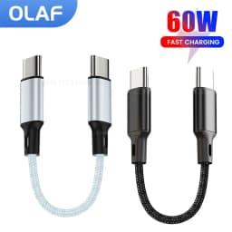 60W 30cm Short USB C To Type C Cable Fast Charging Data Cable For IPhone15 16 Samsung Power Bank 25cm USBA To Type C/Micro Cable