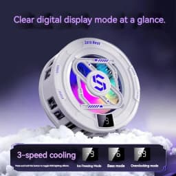 K52 AI Mobile Cooler Magnetic Back-clip Ice Cooling Radiator Digital Display RGB Light Gaming Cooler Temperature Control