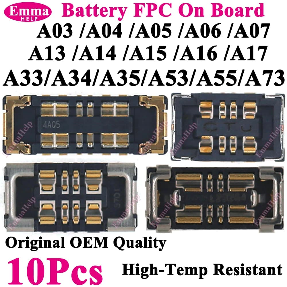 10pcs Battery FPC Connector Cilp Contact Plug For samsung A54 A34 A55 A35 A33 A73 A07 A13 A15 A16 A17 Connector Plug On Board