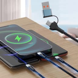 3 in 1 USB Cable Type C Cable Cord For Samsung Xiaomi Huawei USB C Cable For iPhone 16 15 14 13 Pro Phone Charger USB Data Cable