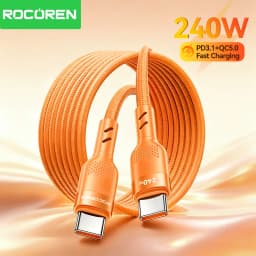 Rocoren 240W USB Cable PD USB C to Type C Cable for Huawei Xiaomi Samsung USB C Fast Charging Chager Cable Cord Type-C Cable