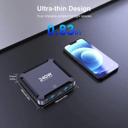 Ubigbuy 240W GaN Charger Digital Display Fast Charging Station with 100W USB C Retractable Cable For iPhone 17 Samsung MacBook