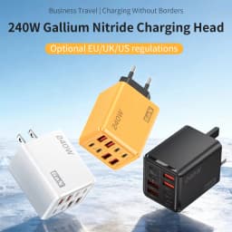 KEBIDUMEI 240W GaN 8-Port Fast Charger Multi-Port USB C Type C PD QC3.0 Charger for MacBook Laptop Phone 17/16/15 Pro