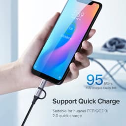 UGREEN 2-in-1 Type-C Cable USB-C & Micro USB Fast Charging Cable Data Cord for Samsung iPhone 17 Xiaomi iPad Fans Kindle