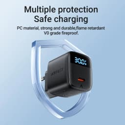 ACEFAST GaN PD30W EU Phone Fast Charging Charger For iPhone 16/15 Pro Max USB C Wall LED Digital Display Adapter For Samsung S25