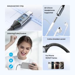 [2Pcs] Vention USB Type C to 3.5mm Jack Earphone Adapter Headphone USB C Cable Audio Adapter with DAC For iPhone 17 16 15 Xiaomi