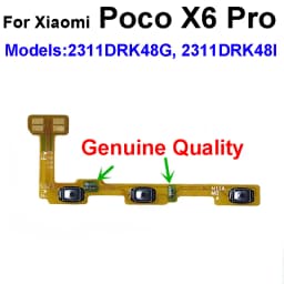For Xiaomi Poco M6 X6 F6 Pro Plus 4G 5G X6 Neo Power Volume Side Button Flex Cable Ribbon Spare PartsParts