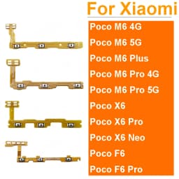 For Xiaomi Poco M6 X6 F6 Pro Plus 4G 5G X6 Neo Power Volume Side Button Flex Cable Ribbon Spare PartsParts