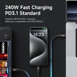 Hagibis TBT5 Cable Up to 120Gbps Bandwidth Boost 240W Charging 80Gbps Data 16K/8K Compatible with Thunderbolt 4 USB C Cable