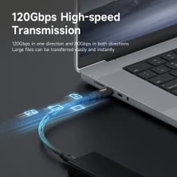 Hagibis TBT5 Cable Up to 120Gbps Bandwidth Boost 240W Charging 80Gbps Data 16K/8K Compatible with Thunderbolt 4 USB C Cable