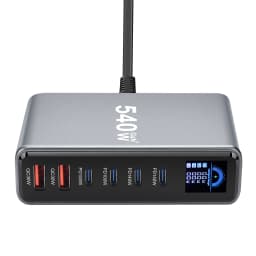New 540W GaN Charger with Display Desktop 140W USB-C 6-Port Fast Charging Station Suitable for Phones Tablets Electronic Devices