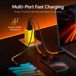 AOHI THE YOUTH 65W GaN Charger Type C PD Charger 3-Port USB Charger with QC4.0 Portable Fast Charger For iPhone /Laptop /Tablet