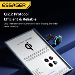 Essager QI 2.2 Magnetic Wireless Car Charger 25W Fast Charging Station for iPhone 17 16 Pro MacSafe RGB Car Phone Holder Stand