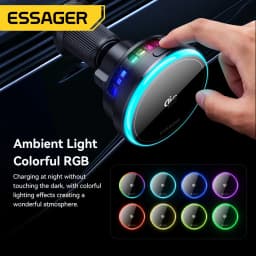 Essager QI 2.2 Magnetic Wireless Car Charger 25W Fast Charging Station for iPhone 17 16 Pro MacSafe RGB Car Phone Holder Stand