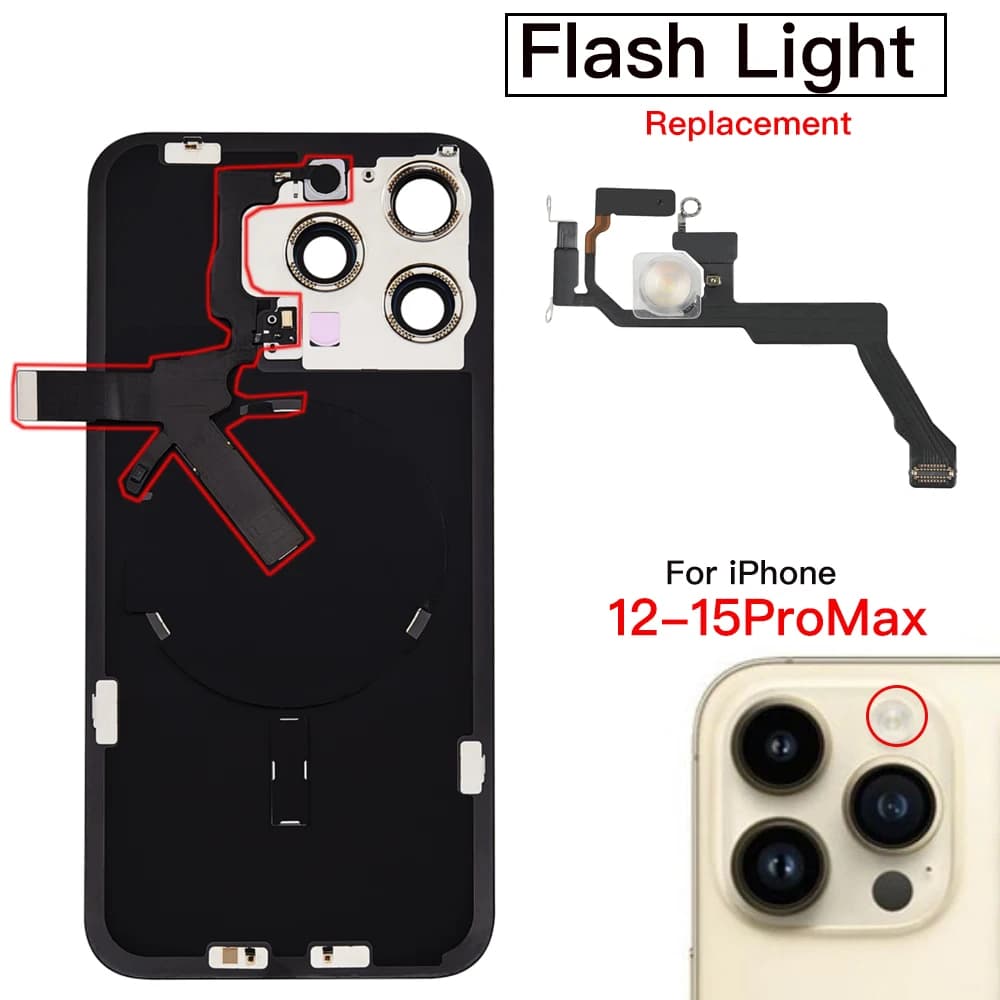 Flash Light Replacement For iPhone 12 13 14 15 Plus Mini Pro Max LED Flashlight Flex Cable