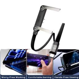 2in1 Type-C Foldable Cable & Mobile Phone Holder 240W Fast Charging Data Cable Multifunction Phone Charge Bracket Dual PD cable