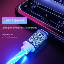NNBULI Fast Charging Data Cord Flow Luminous USB Type C Cable 3A Fast Charging Cable Glowing LED Cable for Samsung Xiaomi Huawei