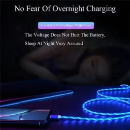 NNBULI Fast Charging Data Cord Flow Luminous USB Type C Cable 3A Fast Charging Cable Glowing LED Cable for Samsung Xiaomi Huawei