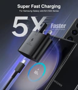 British Standard Charger For Samsung Fast Charge Plug USB C UK Type C Charging Plug USBC For Galaxy S25/S24/S23/S22/S21/S20