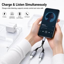 2 in 1 USB C Headphone And Charger Adapter Type C Dual Port Aux Audio Cable Fast Charging For iPhone 17 Samsung Phone Splitter
