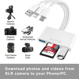 8-in-1 Universal Card Reader SD/TF Slots USB3.0/Type-C/LigtingOTGCamera Adapter For Android/iPhone/iPad External Installation