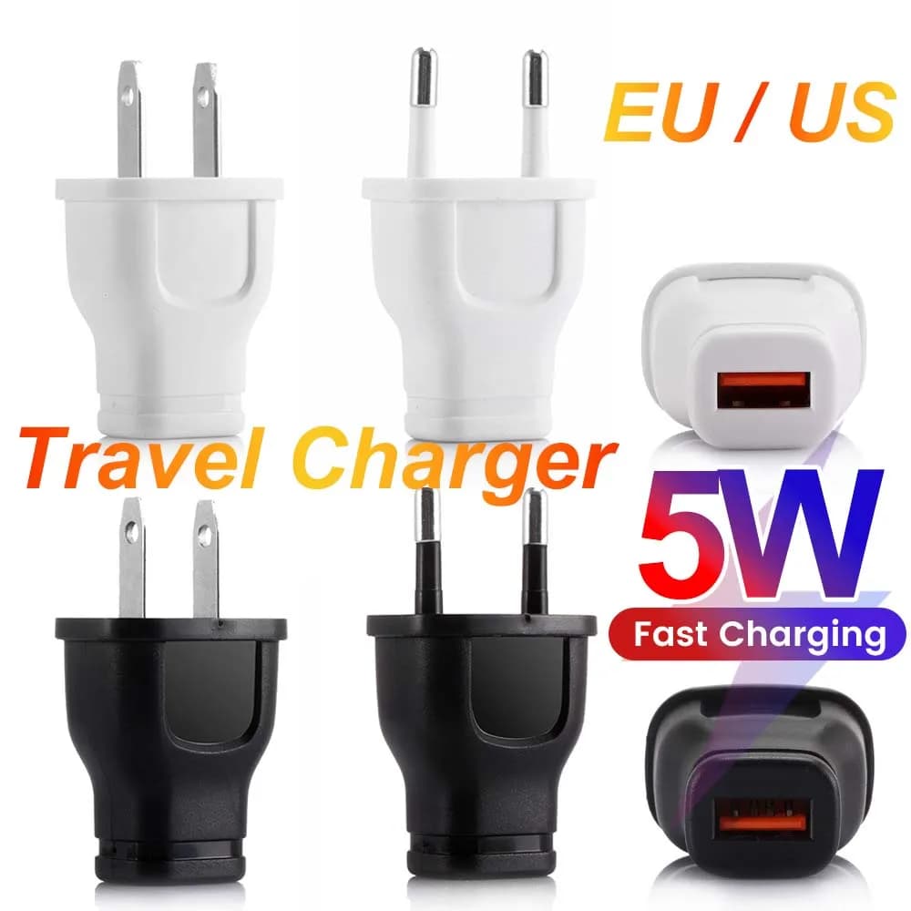 Mini Universal 5V1A EU US Plug USB Travel Charger For iPhone Samsung Xiaomi Redmi Google Huawei Wall Phone Charger Power Adapter