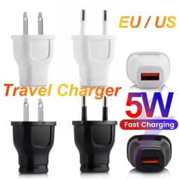 Mini Universal 5V1A EU US Plug USB Travel Charger For iPhone Samsung Xiaomi Redmi Google Huawei Wall Phone Charger Power Adapter