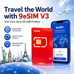 9esim V3 Physical ESIM Write Card Mobile Unlimited Download Profile Compatible with ESIM Unlocked Mobile Phones Support STK Menu