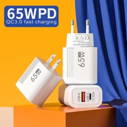 GaN Fast Charger 65W USB Type C US EU Plug PD 3.0 Quick Phone Charger Travel Wall Phone Adaper For iPhone Samsung Xiaomi Realme